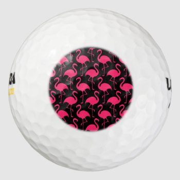 Pink Flamingo Golf Gift Golf Balls by idesigncafe at Zazzle
