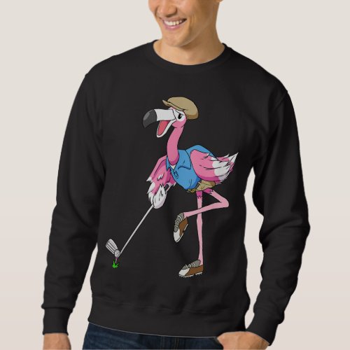 Pink Flamingo Golf Gifts for Women Men Golfer Club Sweatshirt