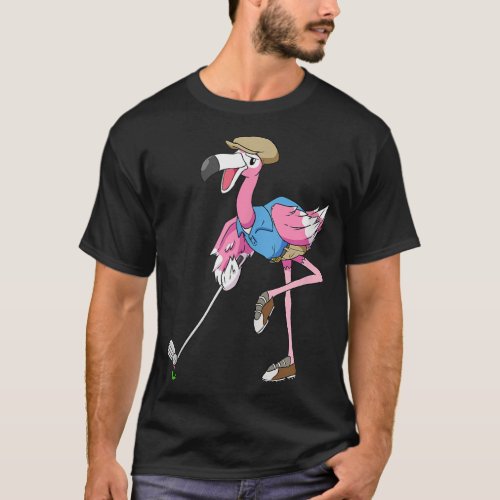 Pink Flamingo Golf Gifts for Women Men Golfer Club T_Shirt