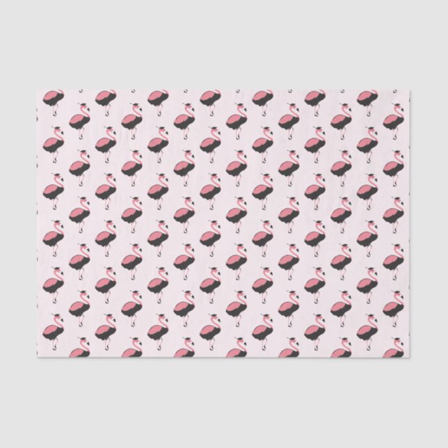 Pink Flamingo Graduation Tissue Paper (Front)