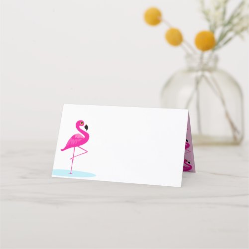 Pink flamingo guest place cards