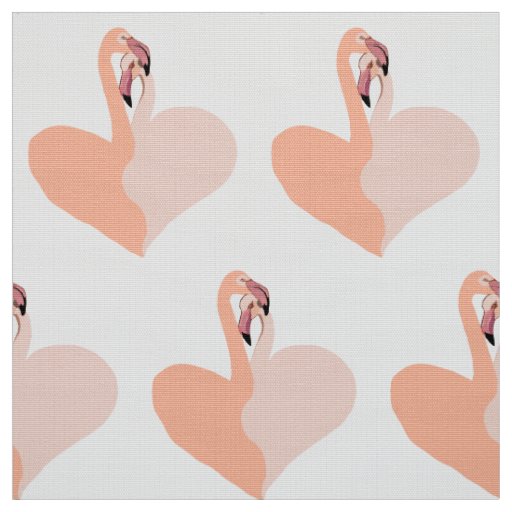 Pink Flamingo Heart  Fabric