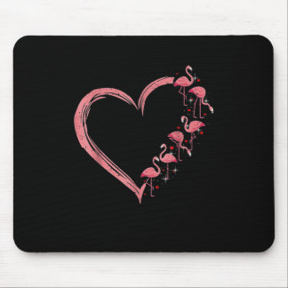 Pink Flamingo Heart Love Flamingo Lover Gifts Mouse Pad