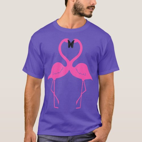 Pink Flamingo Heart T_Shirt