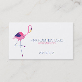 Pink Flamingo Illustration Business Card