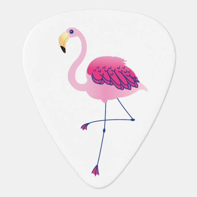 Pink Flamingo Illustration Guitar Pick (Front)
