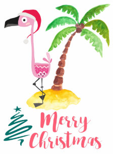 Christmas Palm Tree Electronics Tech Accessories Zazzle Pink Flamingo In A Santa Hat By Palm Tree Xmas Wood Usb Flash Drive
