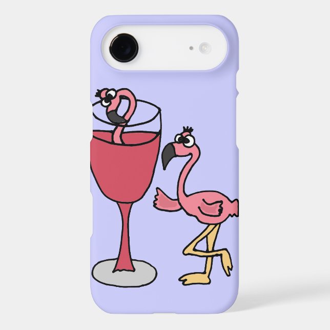 Pink Flamingo in Blush Wine Glass Case-Mate iPhone Case (Back)