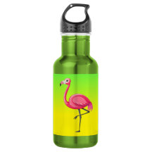 Pink Flamingo in Cartoon Style