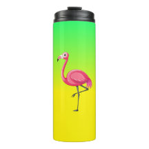 Pink Flamingo in Cartoon Style