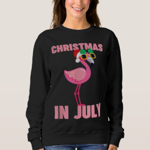 Pink Flamingo in Santa Hat Christmas In July  Girl Sweatshirt