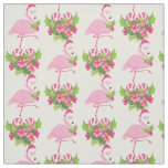 Pink Flamingo in Santa Hat with Candy Cane Bouquet Fabric