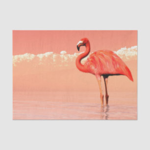 Pink flamingo in the water - 3D render Tissue Paper