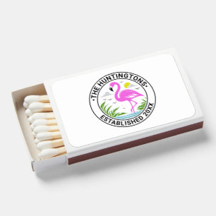 Pink Flamingo in Water Family Name Date Estd Matchboxes