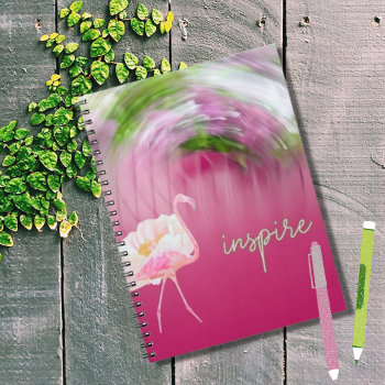 Pink Flamingo Inspirational Quote Inspire Notebook by Sozo4all at Zazzle