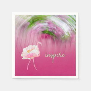 Pink Flamingo Inspirational Saying Inspire Quote Napkins