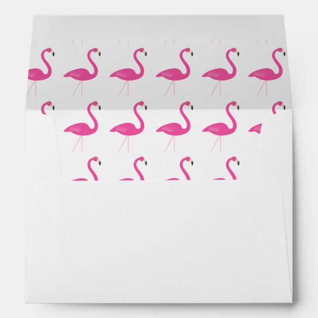 Pink Flamingo Invitation Envelope (Back (Bottom))