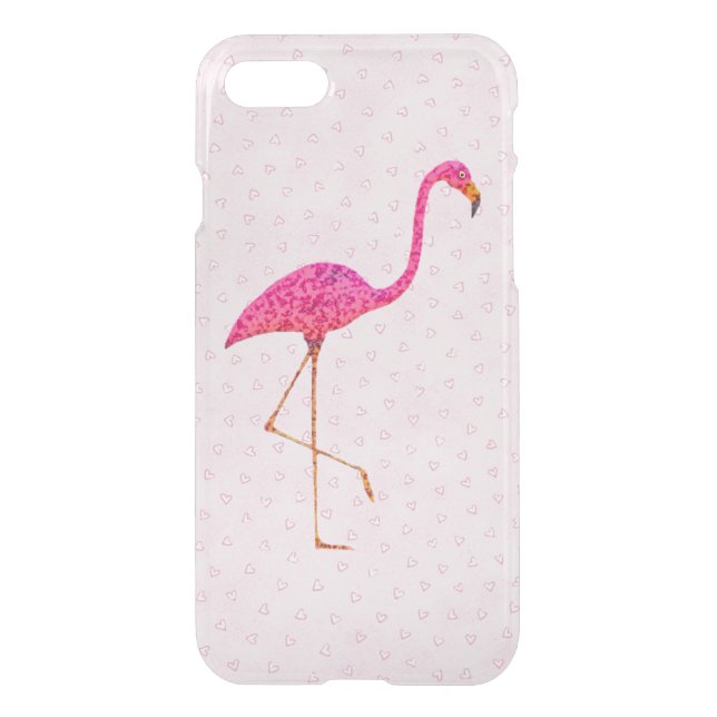 Pink Flamingo iPhone 7 Clearly™ Deflector Case (Back)