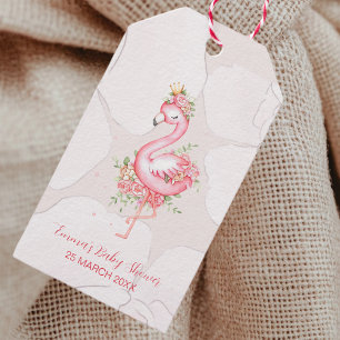 Pink Flamingo It's a Girl Baby Shower  Gift Tags