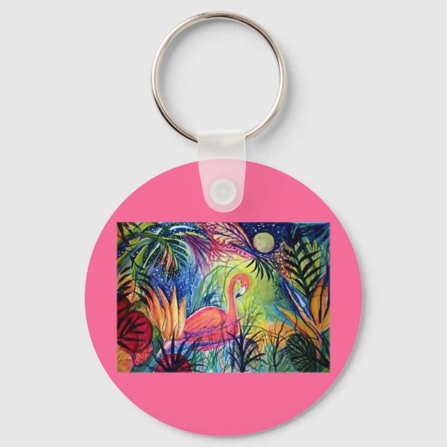 Pink Flamingo Keychain (Front)