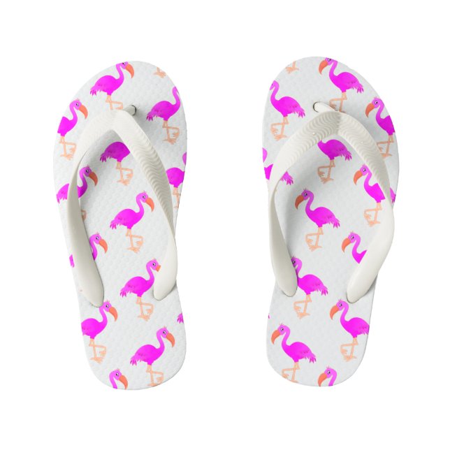 Pink Flamingo Kid's Flip Flops (Footbed)