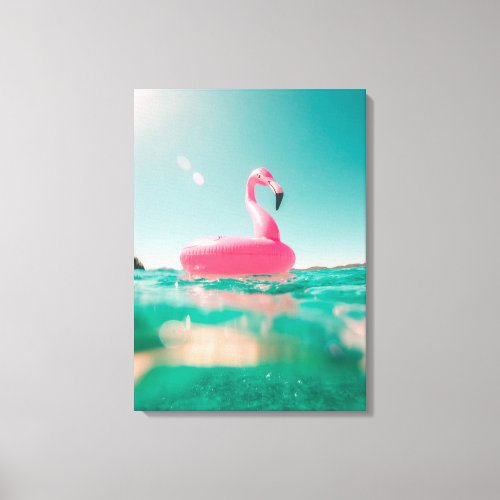 Pink Flamingo Kids Room Wall Art Canvas