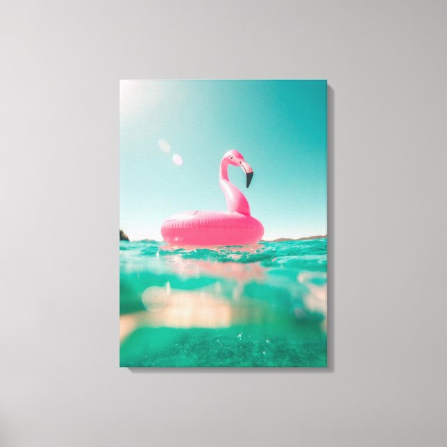 Pink Flamingo Kids Room Wall Art Canvas (Front)