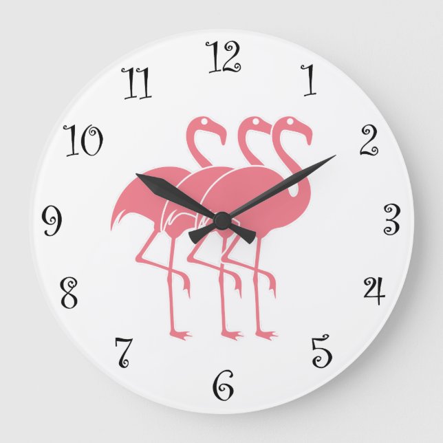 Pink Flamingo Kitchen Clocks (Front)
