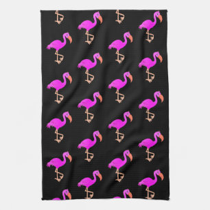 Pink Flamingo Kitchen Towel - Choose Color