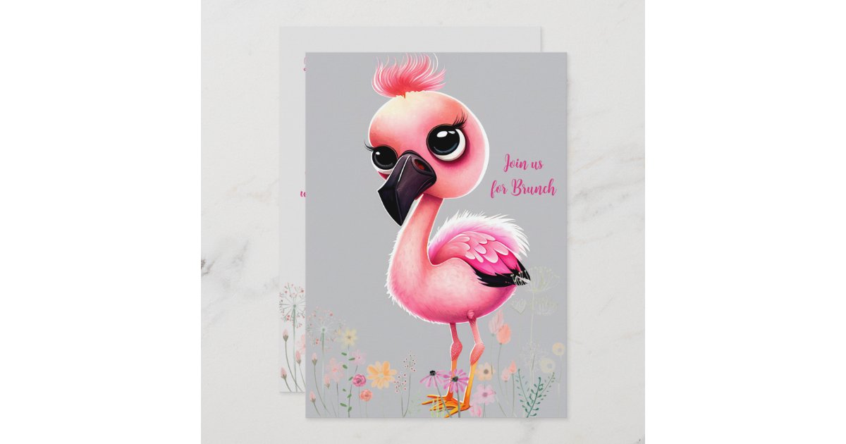 Pink Flamingo Ladies Brunch Invitation | Zazzle
