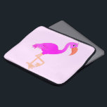 Pink Flamingo Laptop Sleeve<br><div class="desc">Cute Flamingo - Happy - Choose / add your favorite background colors !</div>