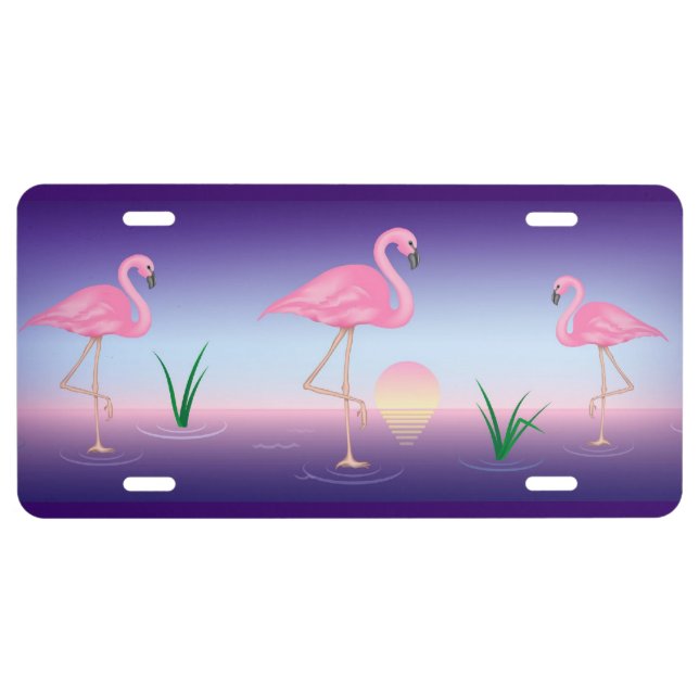 Pink Flamingo License Plate (Front)
