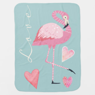 Pink Flamingo Love Blanket