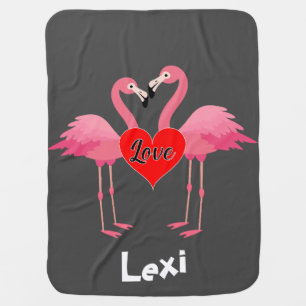 Pink Flamingo Love Design - Baby Blanket