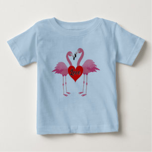 Pink Flamingo Love Design - Baby Fine Jersey T-Shi Baby T-Shirt