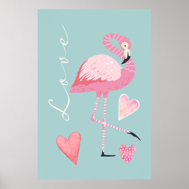Pink Flamingo Love Poster (Front)