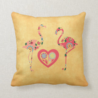 Pink Flamingo Love Throw Pillow
