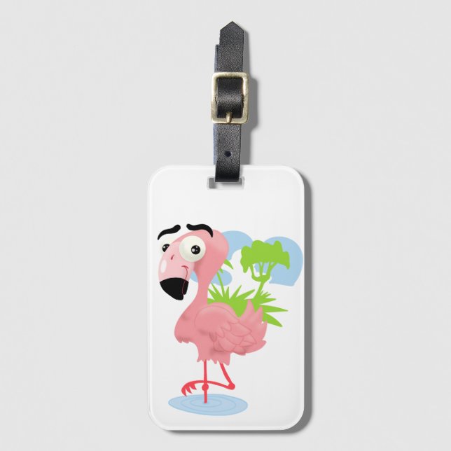 Pink Flamingo Luggage Tag (Front Vertical)