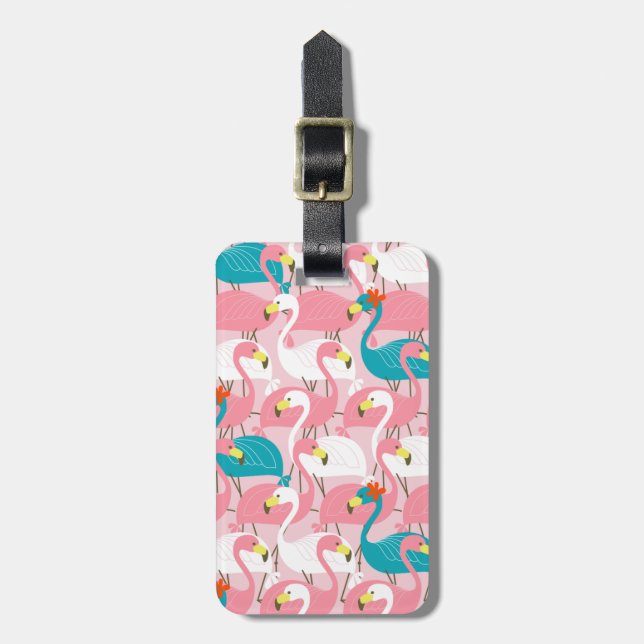 Pink Flamingo Luggage Tag (Front Vertical)