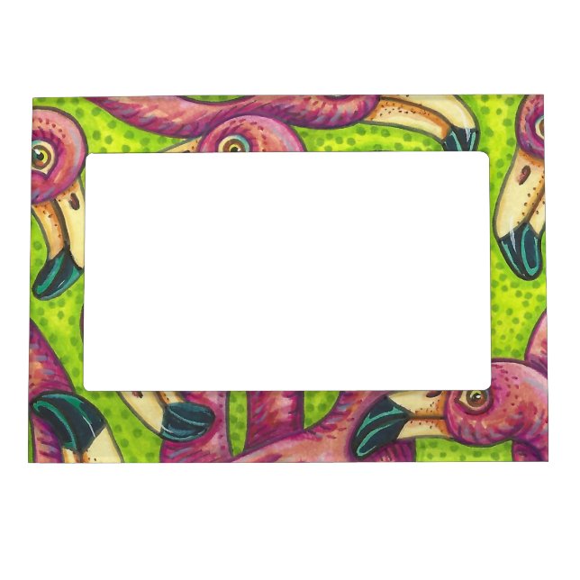 Pink Flamingo MAGNETIC PICTURE FRAME (Front)