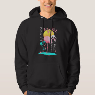 pink Flamingo mens costume Fuji Yama Japan rising Hoodie