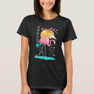 pink Flamingo mens costume Fuji Yama Japan rising T-Shirt