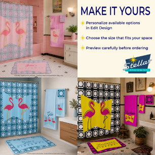 Pink Flamingo Mid-Century Modern Shower Curtain