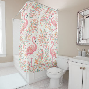 Pink Flamingo Mirage Shower Curtain