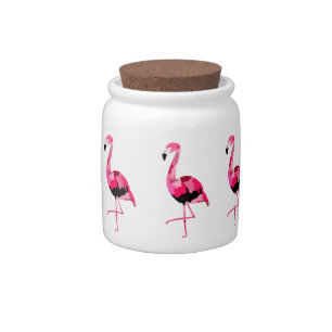 Pink Flamingo Modern Art Candy Jar