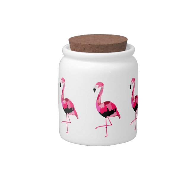 Pink Flamingo Modern Art Candy Jar (Right)