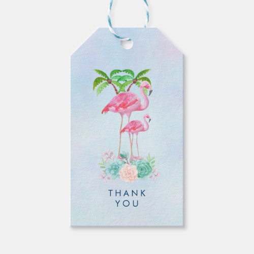 Pink Flamingo Momma  Baby Thank You Gift Tags