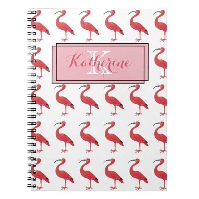 Pink Flamingo Monogram - Fine Art Notebook