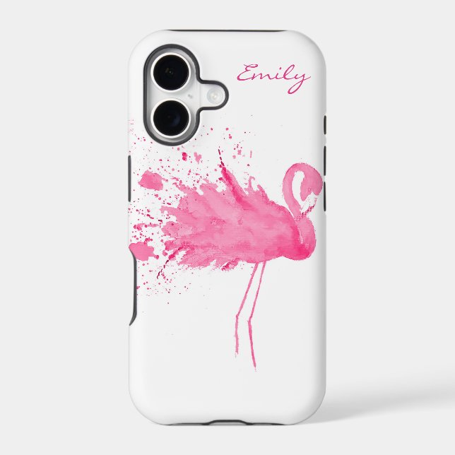 Pink Flamingo Monogram Iphone Case (Back)