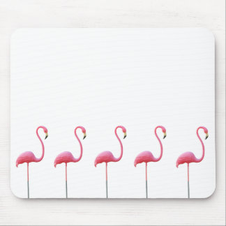 Pink Flamingo Mouse Mat White